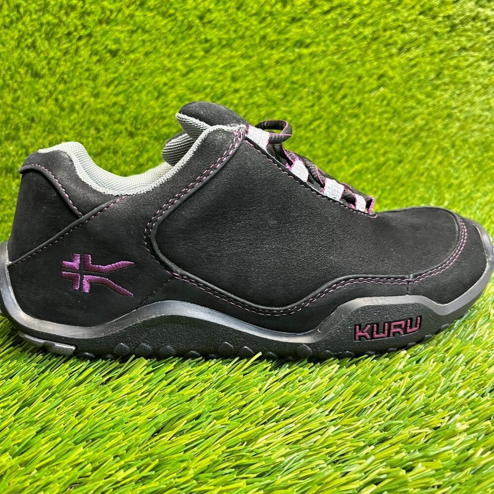 Kuru Chicane Womens Size 6.5D Black Purple Gray Athletic Leather Shoes Sneakers‎